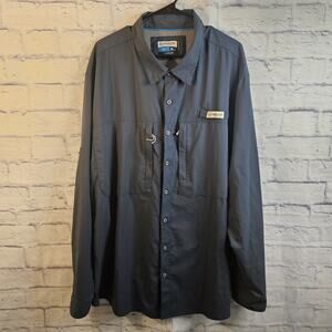 Magellan Shirt Mens 3XL Blue Long Sleeve Button Down Fish Gear Classic Fit